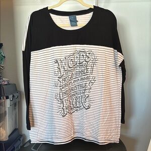 Black and White Harry Potter Graphic Long Sleeve Top